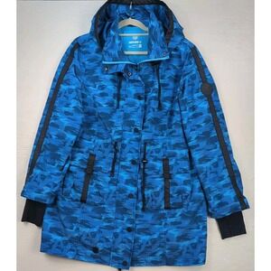 NFL Super Bowl LV Blue Camouflage‎ Windbreaker Ski Jacket Hooded Size Large